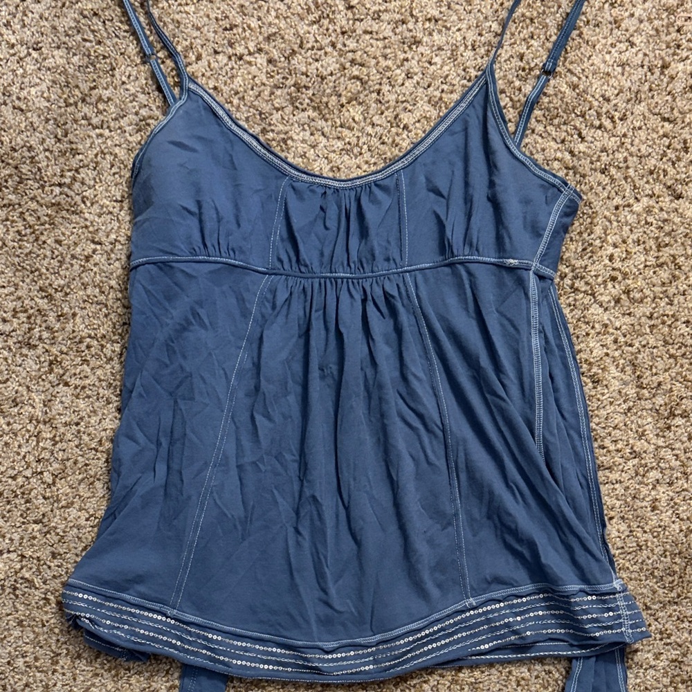 ABERCROMBIE AND FITCH Women’s Navy Blue Spaghetti Strap Tank Top